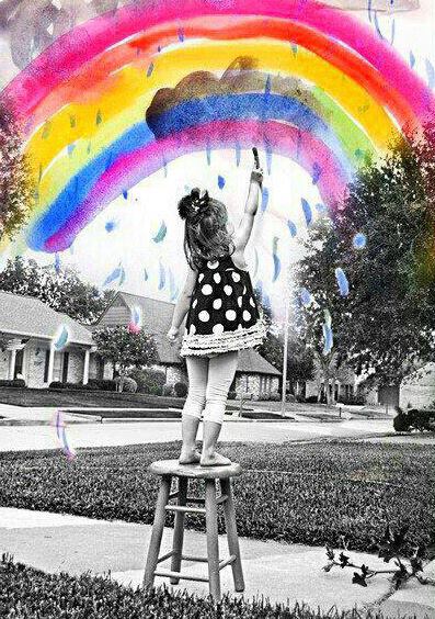 ilusión-arte: Pintar con los colores del arco iris