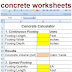 Estimation of concrete worksheets 