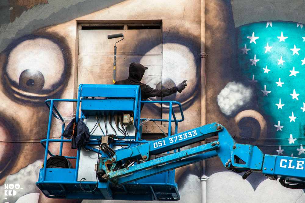 French Street Artist Ador's The Cloud Mural for Waterford Walls, Ireland.
