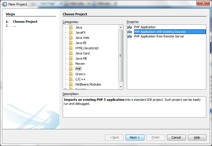Choose the project. Choose the project