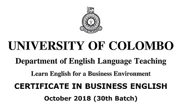 Certificate in Business English - Colombo University
