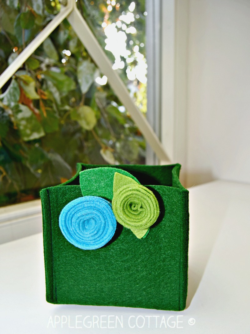 EasySew Quick DIY Felt Storage Box AppleGreen Cottage