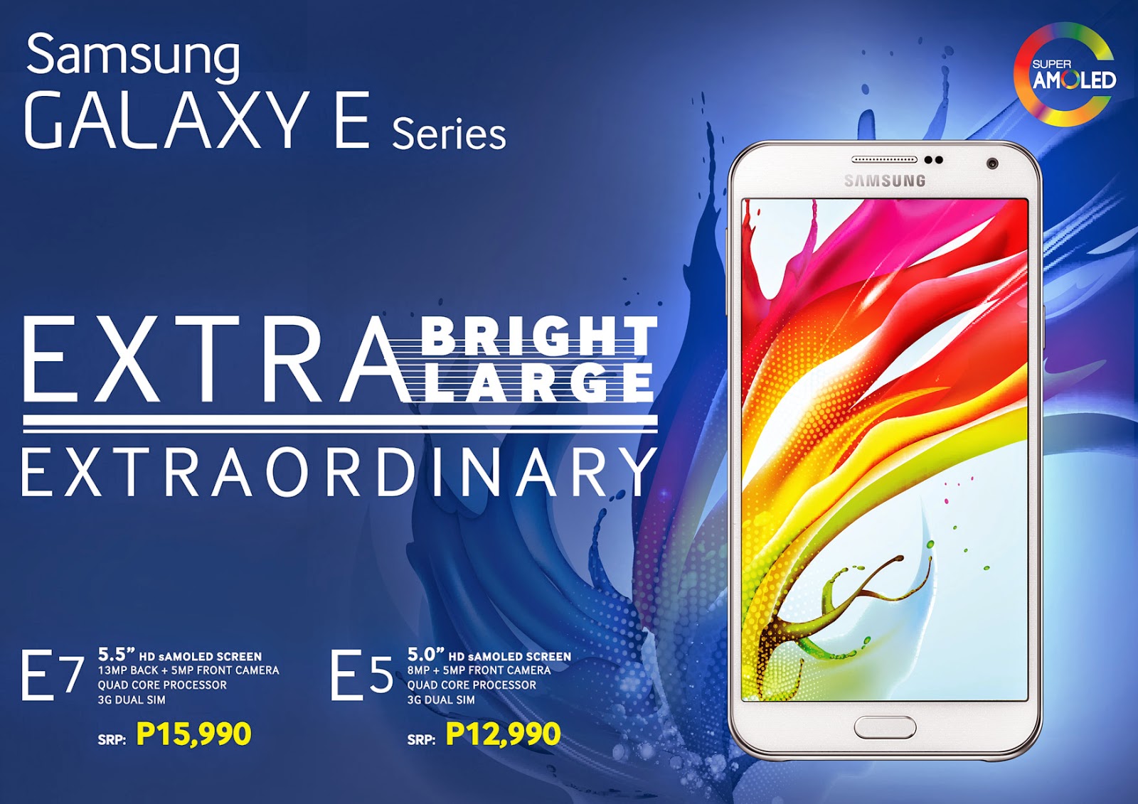 Galaxy E7 & E5, Samsung midrange phones with Quad CPUs