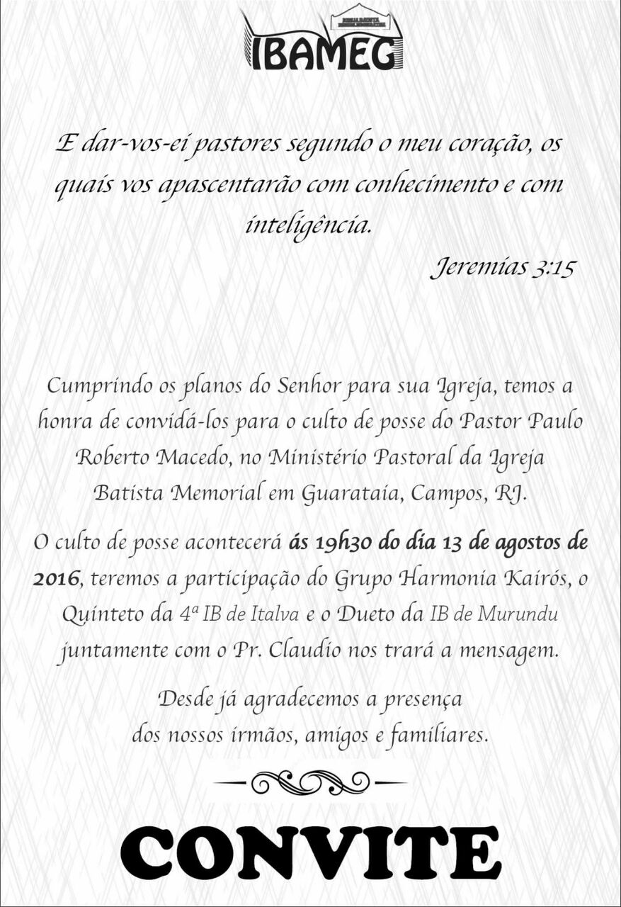 Igreja Batista em Murundu POSSE DE NOVO PASTOR EM GUARATAIA Igreja Batista em Murundu POSSE DE NOVO PASTOR EM GUARATAIA