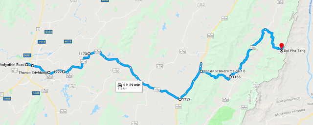 Route from Chiang Rai to Doi Pha Thang in North Thailand Motorbike Riding in North Thailand