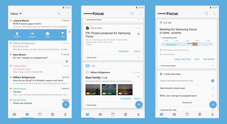 تطبيق Samsung Focus من شركة سامسونغ لتسهيل ادارة المهام والمواعيد