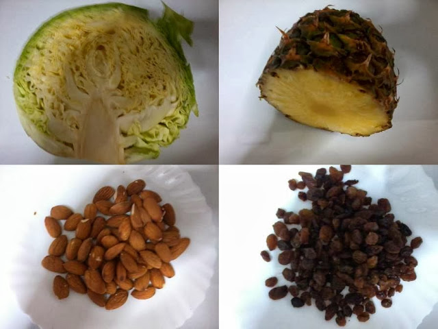 ingredientes da salada de repolho com abacaxi Receita de salada de repolho com abacaxi