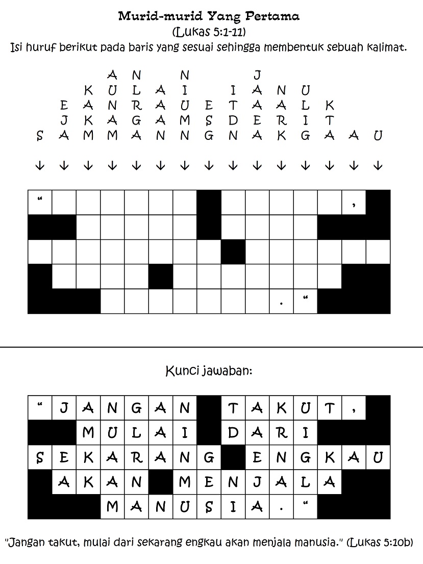Sekolah Minggu Kreatif Murid-murid Yang Pertama Lukas 51-11