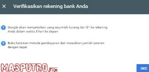 Cara Verifikasi Rekening Bank Untuk Pembayaran Adsense Cara Verifikasi Rekening Bank Untuk Pembayaran Adsense