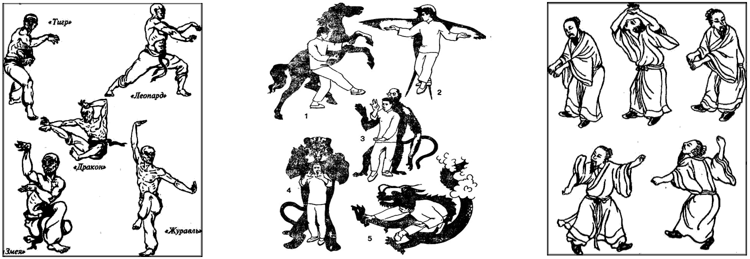 Комплекс пяти зверей цигун. Игра пяти животных. Игра пяти животных. «игры пять зверей хуа- то. Гимнастика пяти животных.