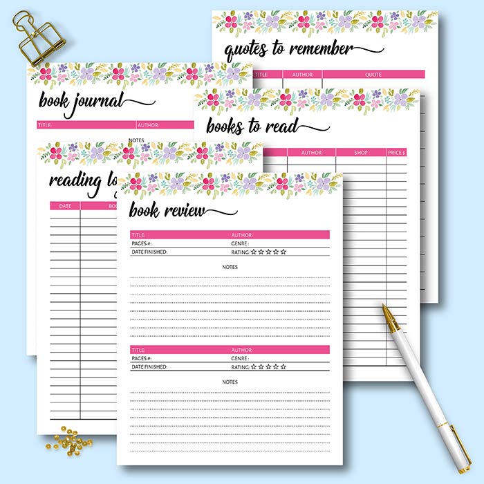 Printable Reading Journal, Reading Planner, Reading Ebook, Reading Tracker,  Book Planner, PDF Printable, Book Club, Book Lover English Class 