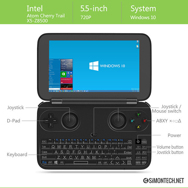 GPD WIN Intel Z8550 Win 10 OS Game Console