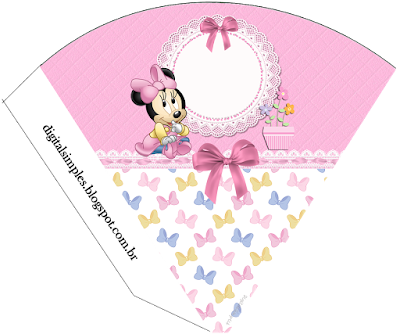 Lovely Minnie Baby, Free Printable Cones.