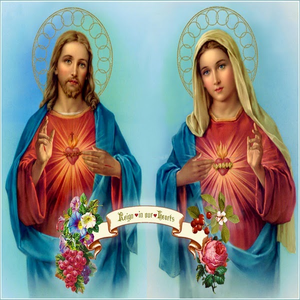 Resultado de imagem para imaculado coração de jesus e de maria