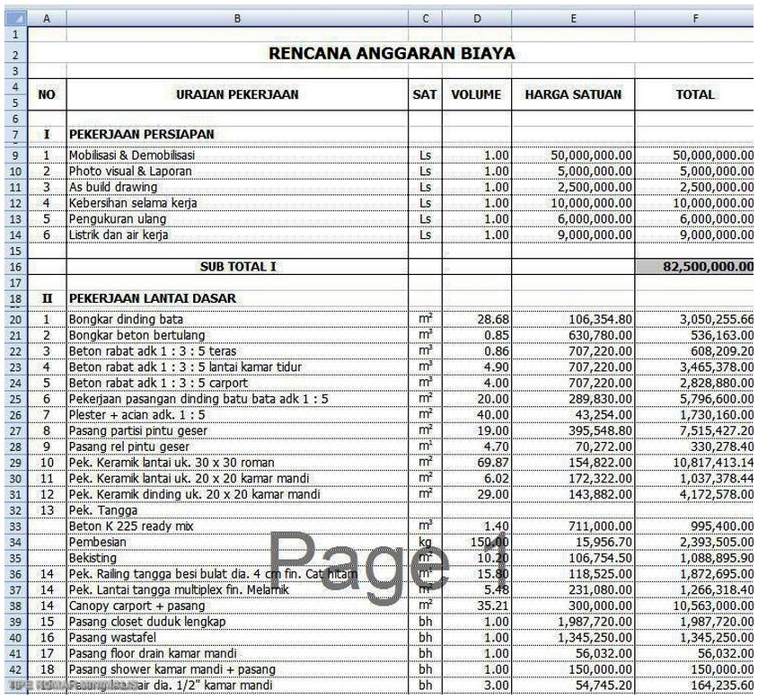 22 Rab Rumah Minimalis 2 Lantai Excel