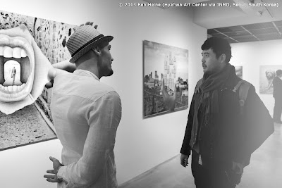 Benjamin Heine with Teddy Sae Park at Pencil Vs Camera Art Exhibition