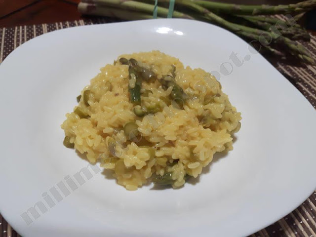 Risotto giallo con punte di asparagi