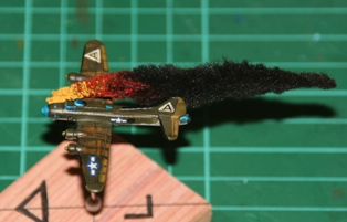 B17 on Fire 3 Bomber B17 Fire Flames Marker 1/600 Wargames