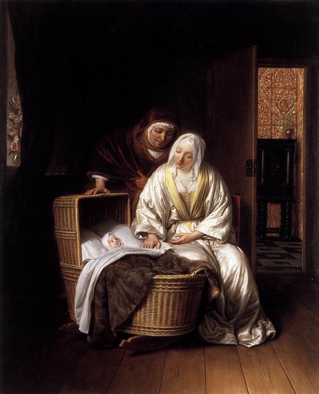 Samuel Dirksz van Hoogstraten Две женщины у колыбели