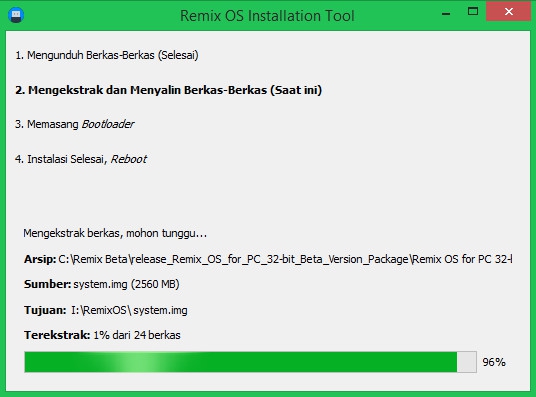 Cara Install Remix OS Android di Laptop atau PC dengan Flashdisk USB
