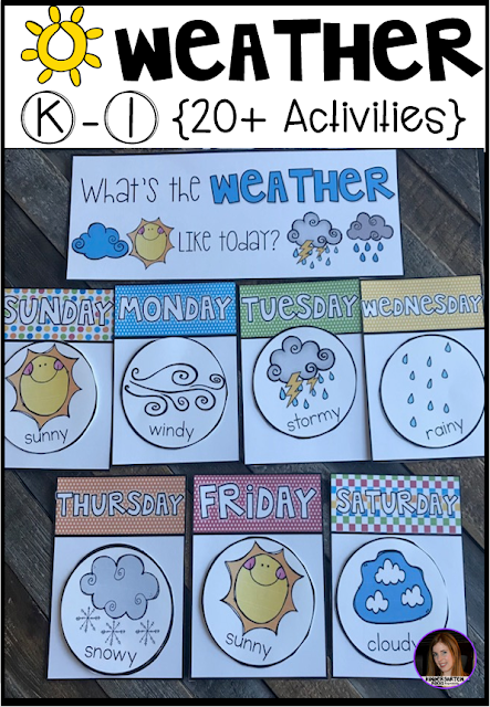 Hands-on factual weather activities for kindergarten and first grade.
