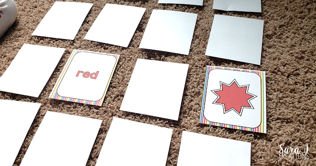 Learning colors matching game red