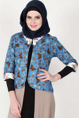 Baju blazer kombinasi batik remaja muslim Baju blazer kombinasi batik remaja muslim