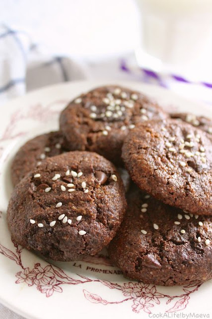 Cookies au cacao et tahini, purée de sésame (vegan et sans gluten) • Cook A Life! by Maeva