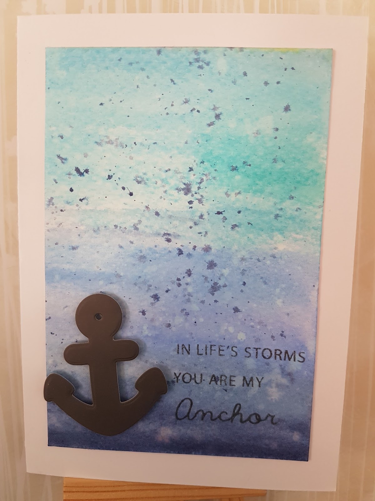 52 Weeks of Crafting Project 370 Watercolored anchor card