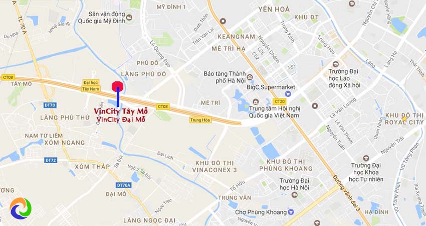 Vị trí VinCity Tây Mỗ Vị trí VinCity Tây Mỗ