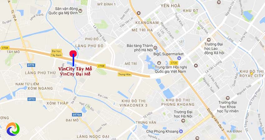 Vị trí VinCity Tây Mỗ 