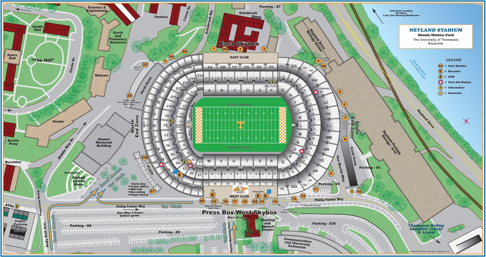 Neyland Stadium Detailed Seating Chart