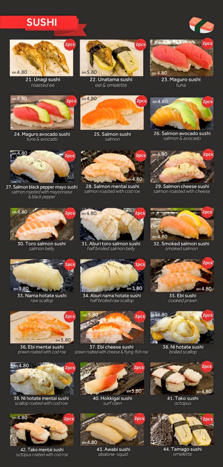 HaShi Sushi Miri Menu and Sushi Price Miri Food Sharing