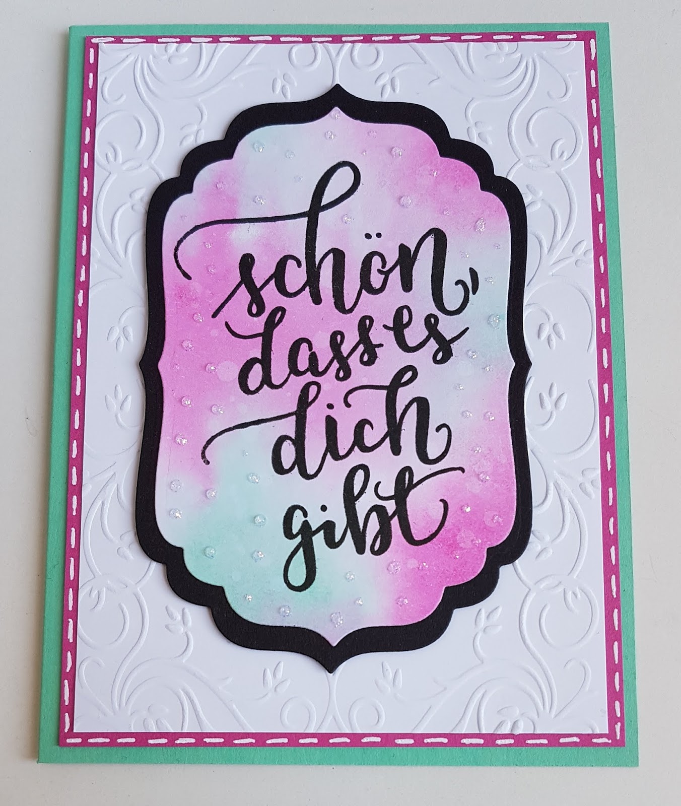 Basslady Creations: Karte "Schön, dass es dich gibt"
