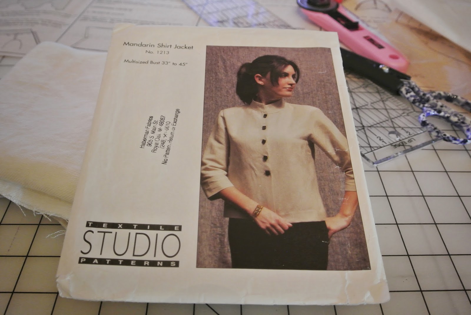 My Sewing Basket: Textile Studio Pattern #1213 - Mandarin Shirt Jacket