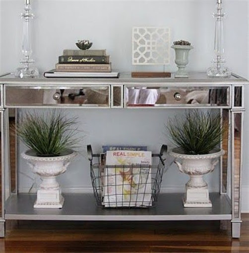 mirrored console table with drawers mirrored console table with drawers