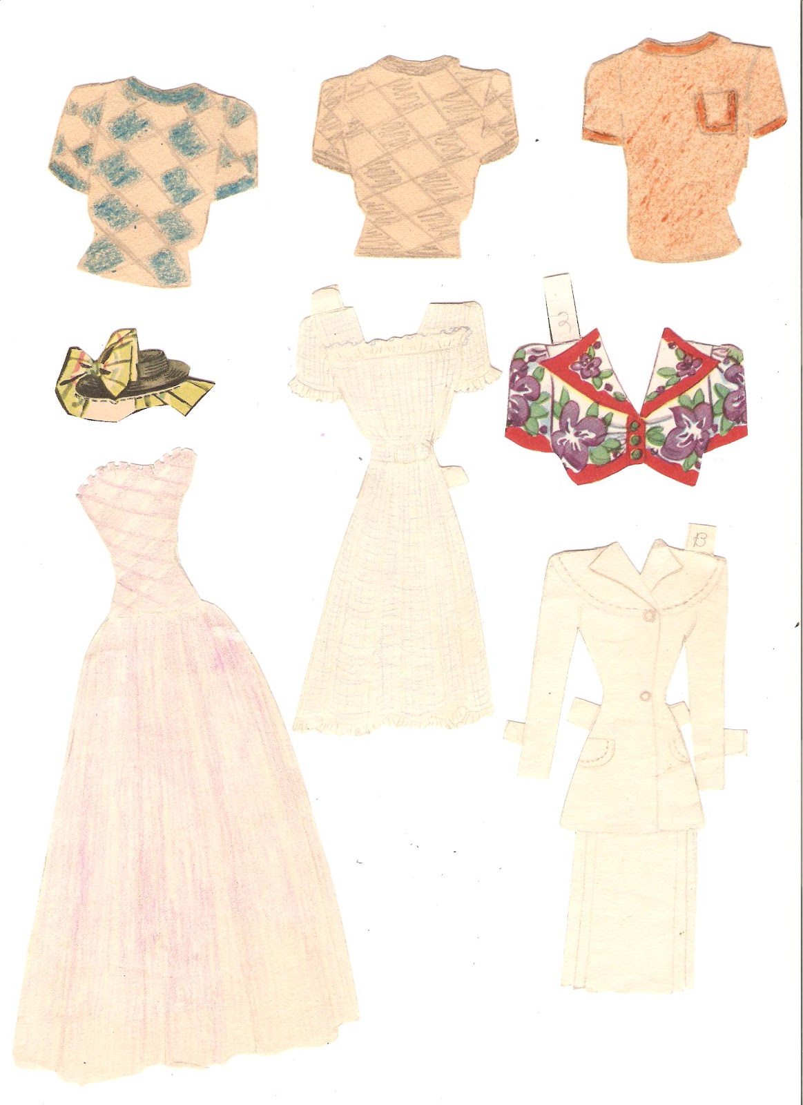 Miss Missy Paper Dolls vintage handmade paper doll