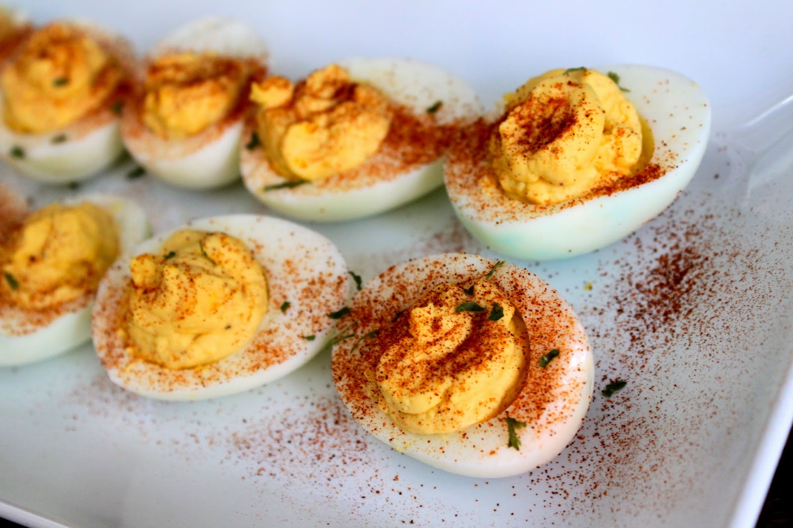 Clutzy Cooking Skinny Deviled Eggs