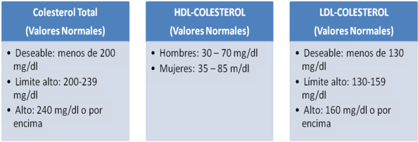 Cuales son los niveles normales de colesterol en la sangre