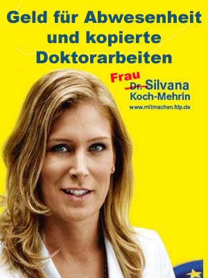 Silvana Koch-Mehrin Wahlplakat Plagiatsvorwürfe 
