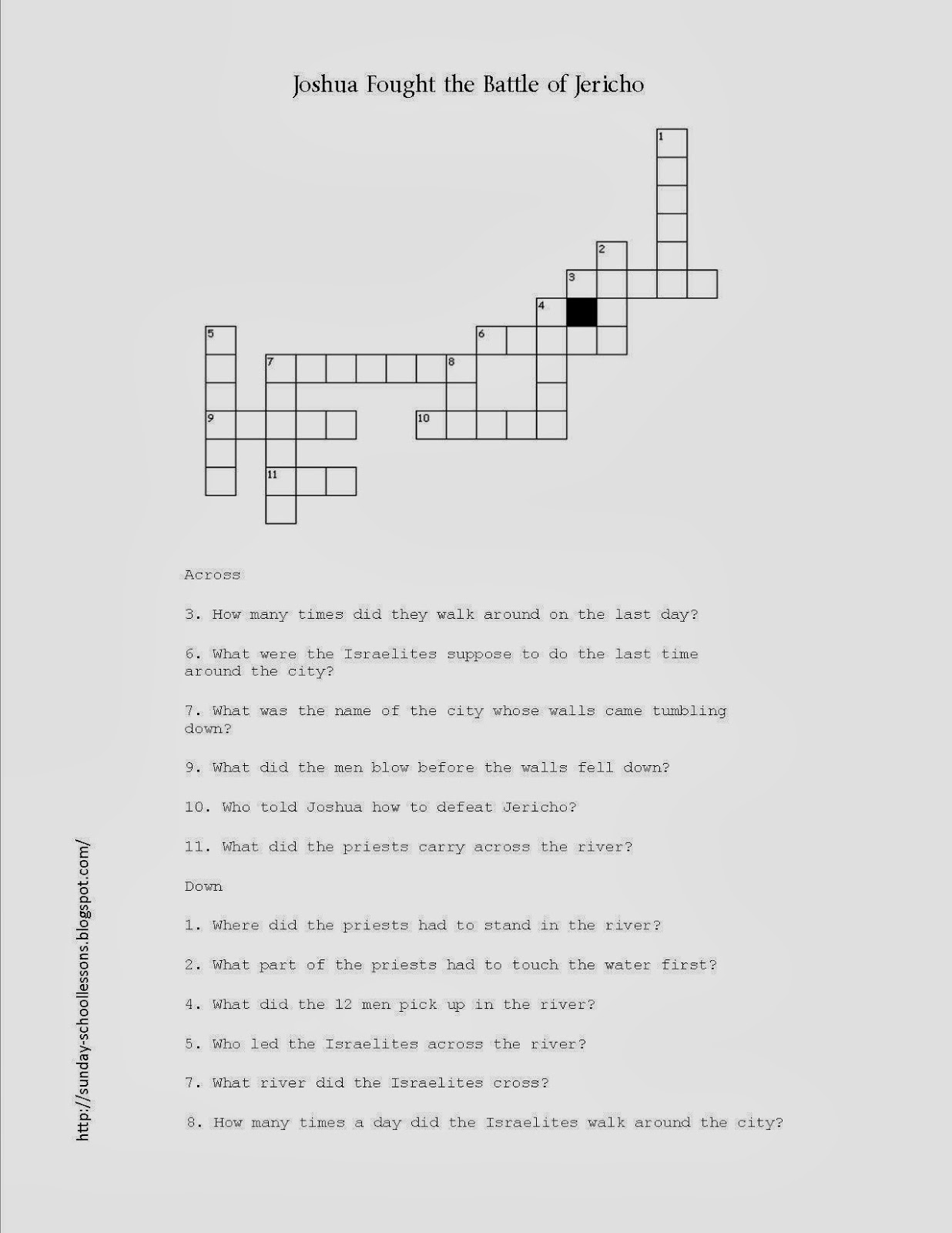 Battle Of Jericho Worksheets For Kids