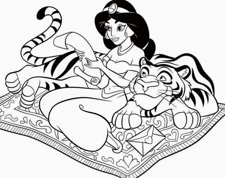 Colour Drawing Free HD Wallpapers: Disney Princess Jasmine ...