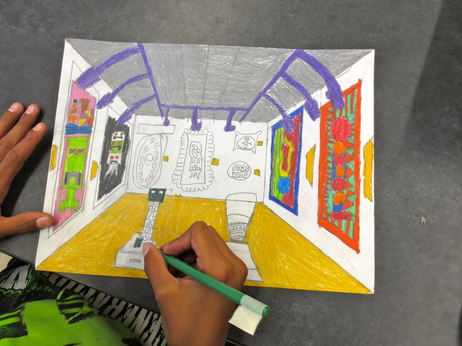 Zilker Elementary Art Class: 5th Grade Perspective Drawings