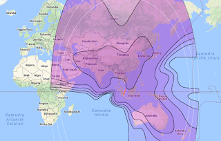 Satellite Beam Coverage AsiaSat 7 105.5°E C Band