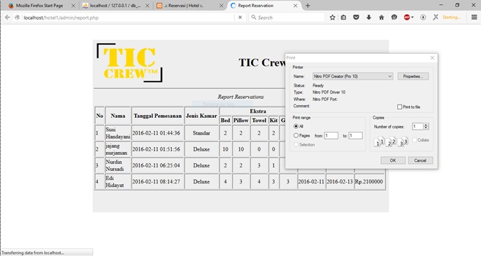 Contoh Laporan Aplikasi Sistem Pemesanan Kamar Hotel
