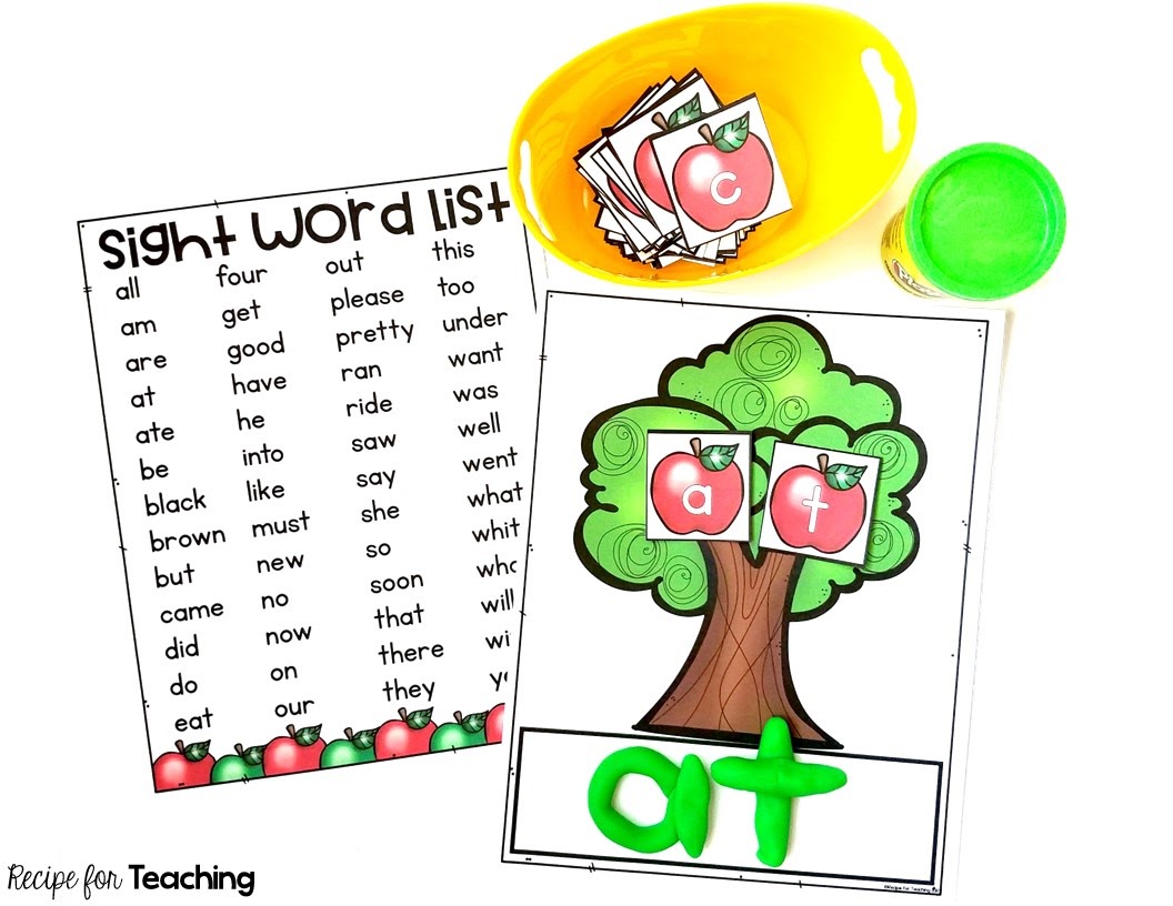 Apple Word Building Recipe for Teaching