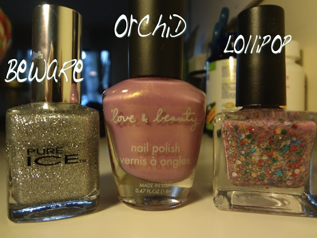 beware by pure ice, orchid by love and beauty, lollipop by urban outfitters
