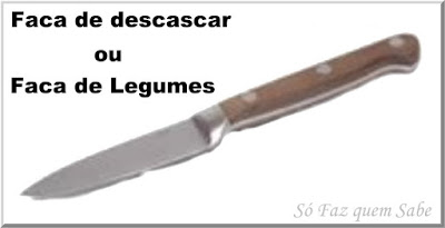 Foto de uma Faca de Descascar ou Faca de Legumes que em inglês é chamada de Paring Knife