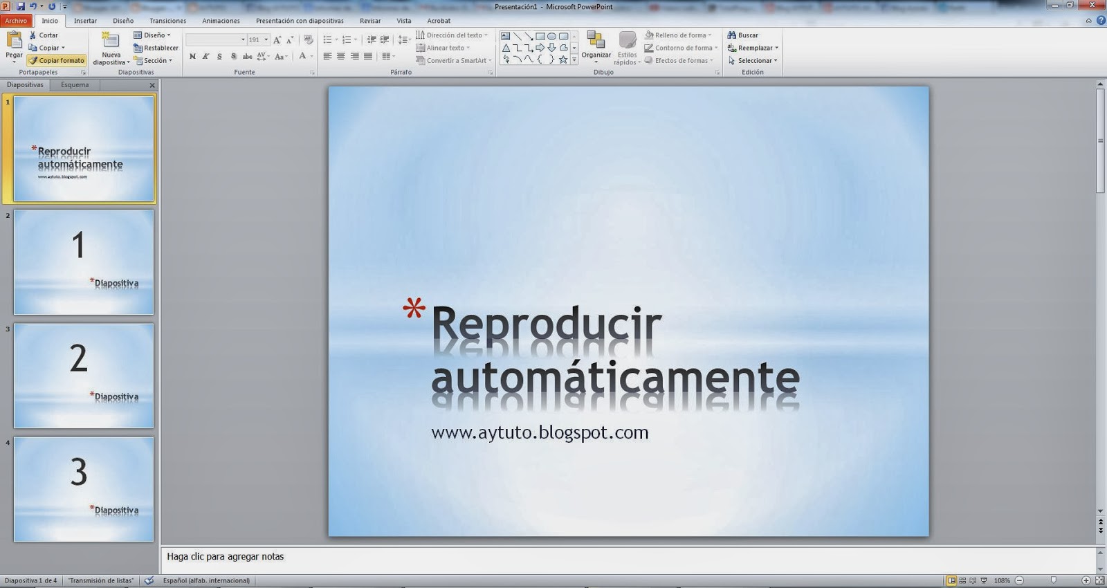 Reproducir diapositivas automáticamente en POWERPOINT - AYTUTO Blog