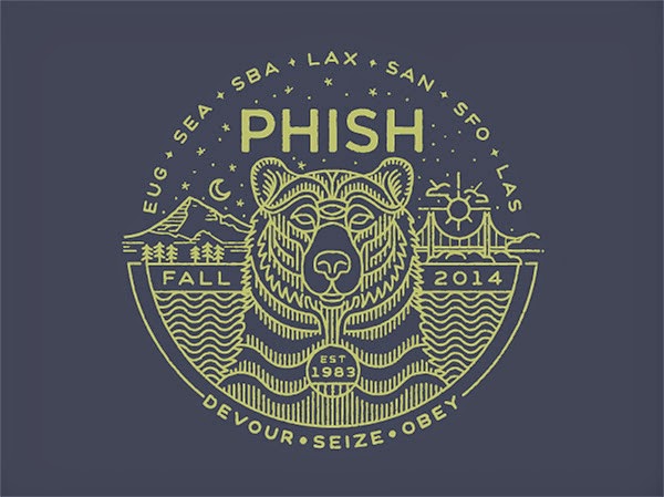 Inspirasi Desain Line Art - PHISH FALL TOUR SHIRT BY BRIAN STEELY